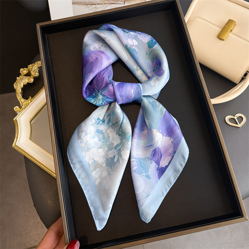 Ascot Neck Scarf - 2026 nova impressão floral lenço quadrado