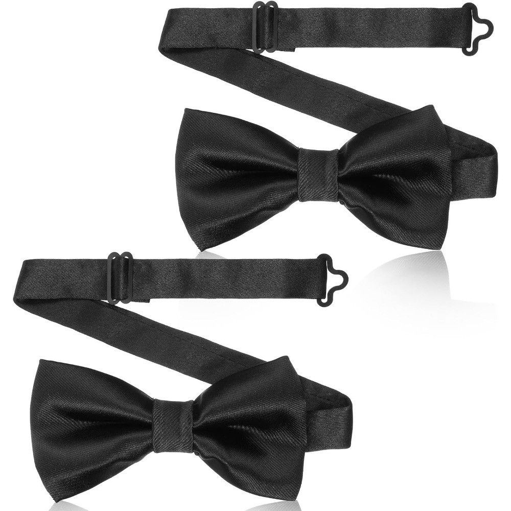 Bow Tie Pre Tied - Conjunto de 2 Gravatas Borboleta Pretas,