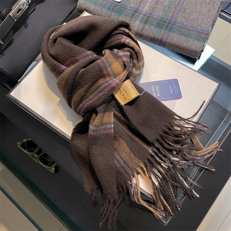 Muffler Men Wool - Alta qualidade pura 100% lã cachecol