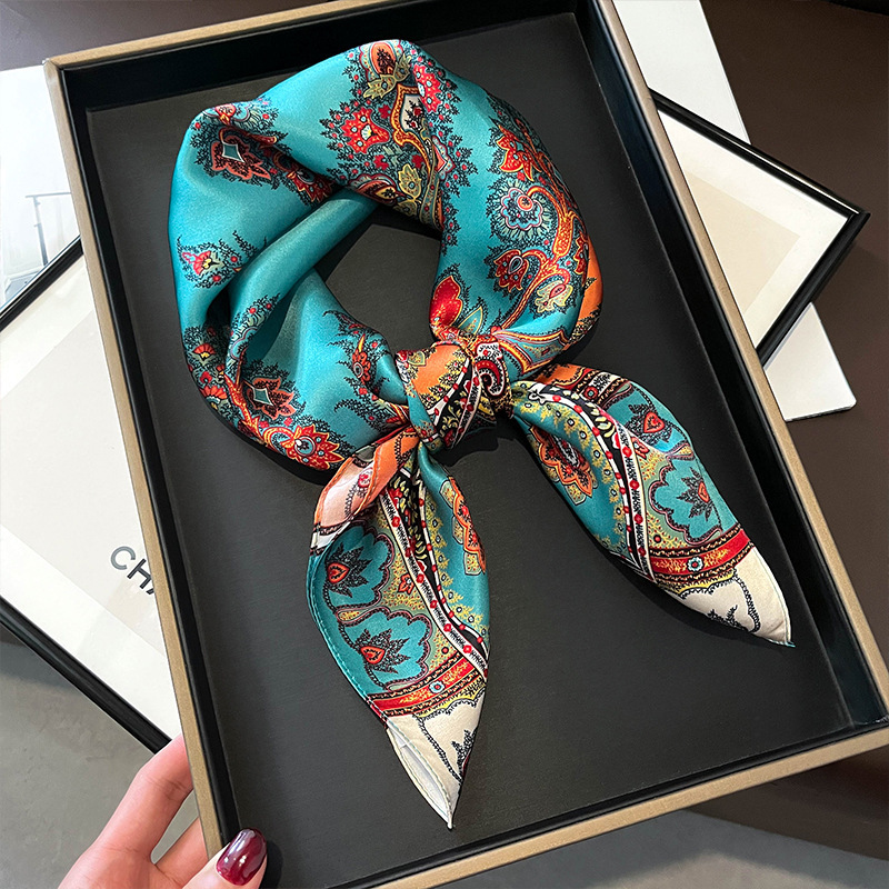 100% Real Seda Lenço Quadrado  - Ascot Neck Scarf avaliação e preço