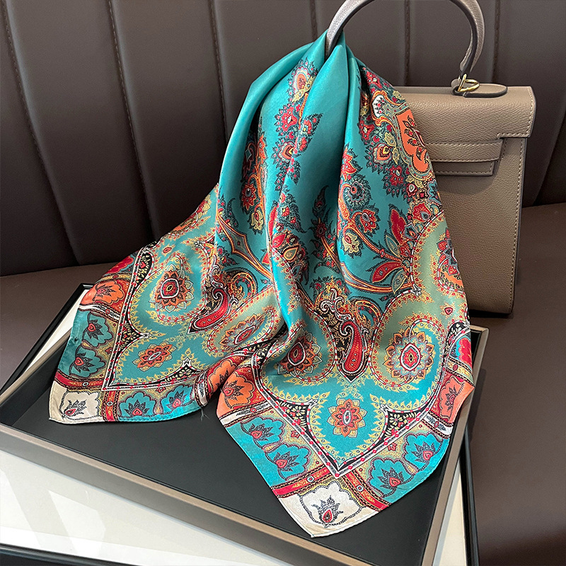 100% Real Seda Lenço Quadrado  - Ascot Neck Scarf avaliação e preço
