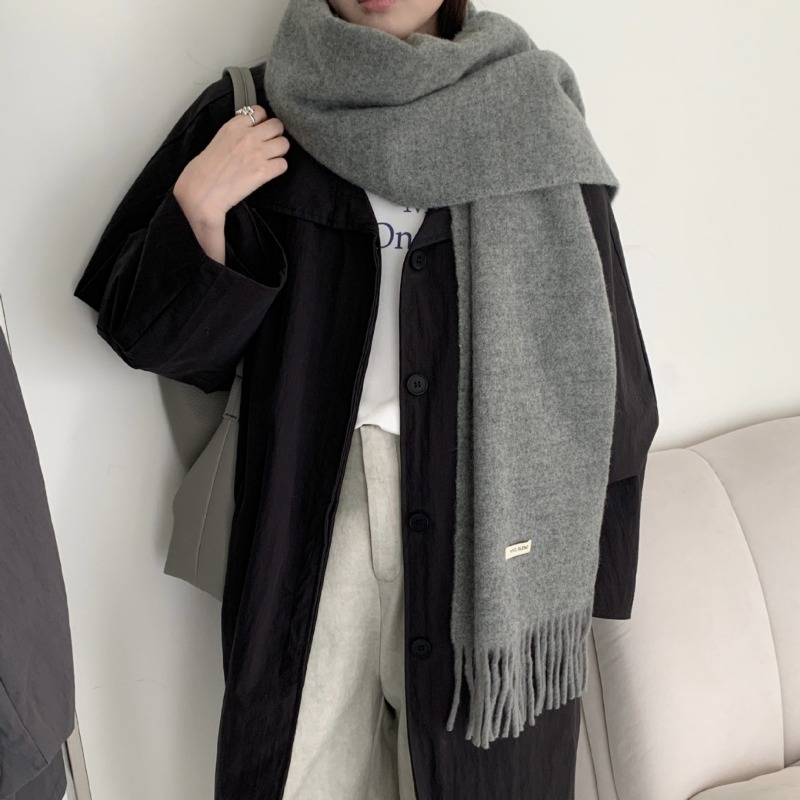 Versão coreana chique sólido b - Muffler Men Wool avaliação e preço
