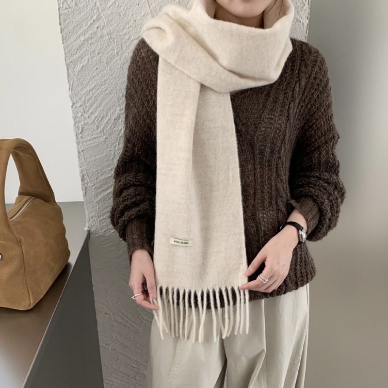 Versão coreana chique sólido b - Muffler Men Wool avaliação e preço